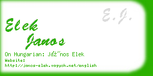 elek janos business card